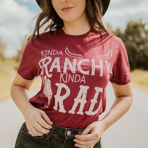 Kinda Ranchy Kinda Rad Southern Western Funny Quote Graphic Tee